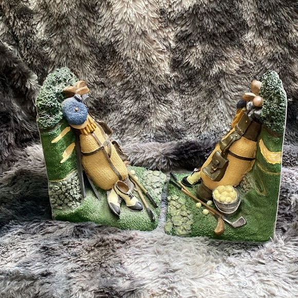 Graphics Golf Bag, Golf Clubs, Golf Shoes, Golf Course 90s Vintage Bookends - Picture 12 of 16